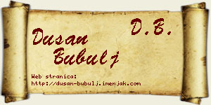 Dušan Bubulj vizit kartica